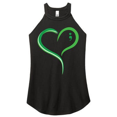 Heart Semicolon Mental Health Awareness Women's Perfect Tri Rocker Tank