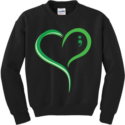 Heart Semicolon Mental Health Awareness Kids Sweatshirt