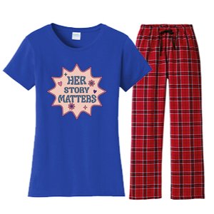 Her Story Matters 'S Hu Rights March Retro Gift Women's Flannel Pajama Set