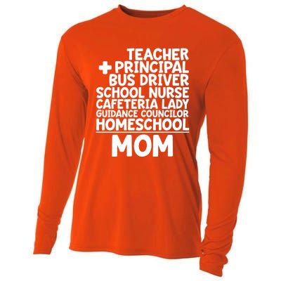 Home School Mom Funny Homeschool Teacher Mother Meaningful Gift Cooling Performance Long Sleeve Crew