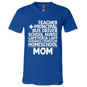 Home School Mom Funny Homeschool Teacher Mother Meaningful Gift V-Neck T-Shirt