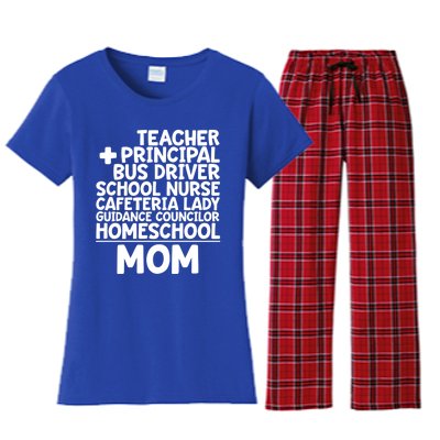 Home School Mom Funny Homeschool Teacher Mother Meaningful Gift Women's Flannel Pajama Set