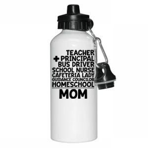 Home School Mom Funny Homeschool Teacher Mother Meaningful Gift Aluminum Water Bottle