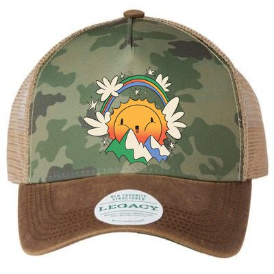 Happy Sun Mountain Rainbow Legacy Tie Dye Trucker Hat
