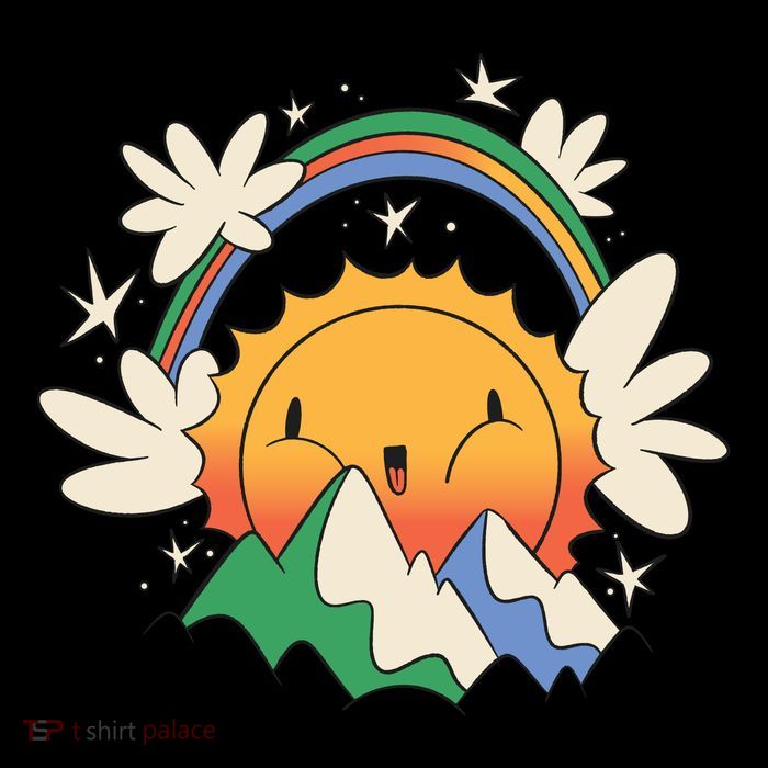Happy Sun Mountain Rainbow Apron