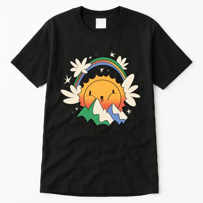 Happy Sun Mountain Rainbow Tall T-Shirt