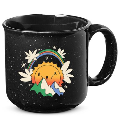 Happy Sun Mountain Rainbow 15oz Campfire Ceramic Mug