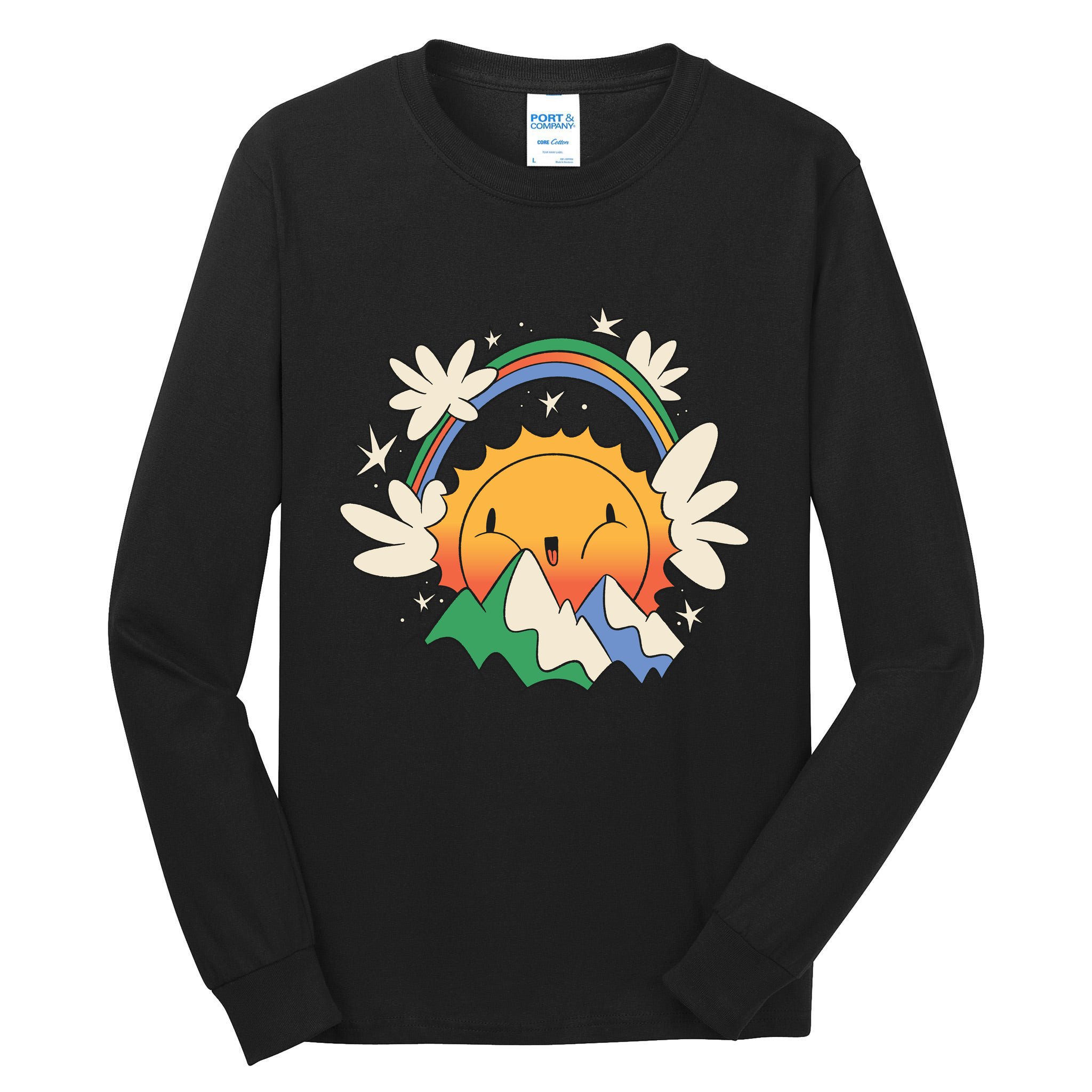 Happy Sun Mountain Rainbow Tall Long Sleeve T-Shirt