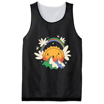 Happy Sun Mountain Rainbow Mesh Reversible Basketball Jersey Tank