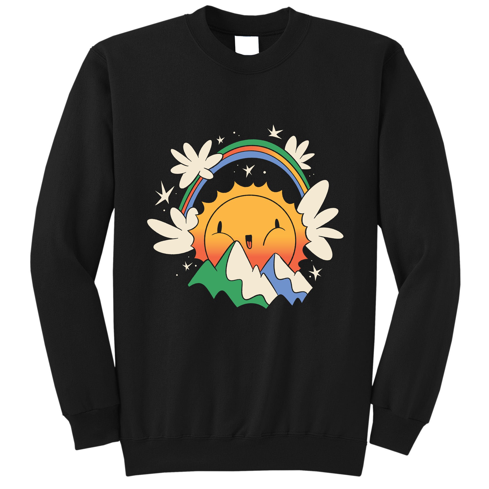 Happy Sun Mountain Rainbow Tall Sweatshirt