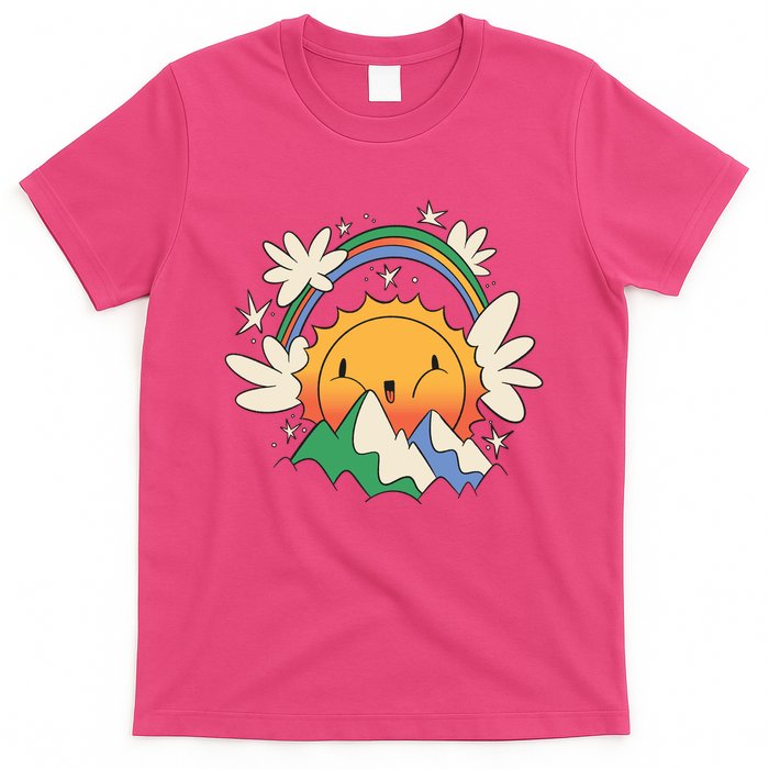 Happy Sun Mountain Rainbow T-Shirt