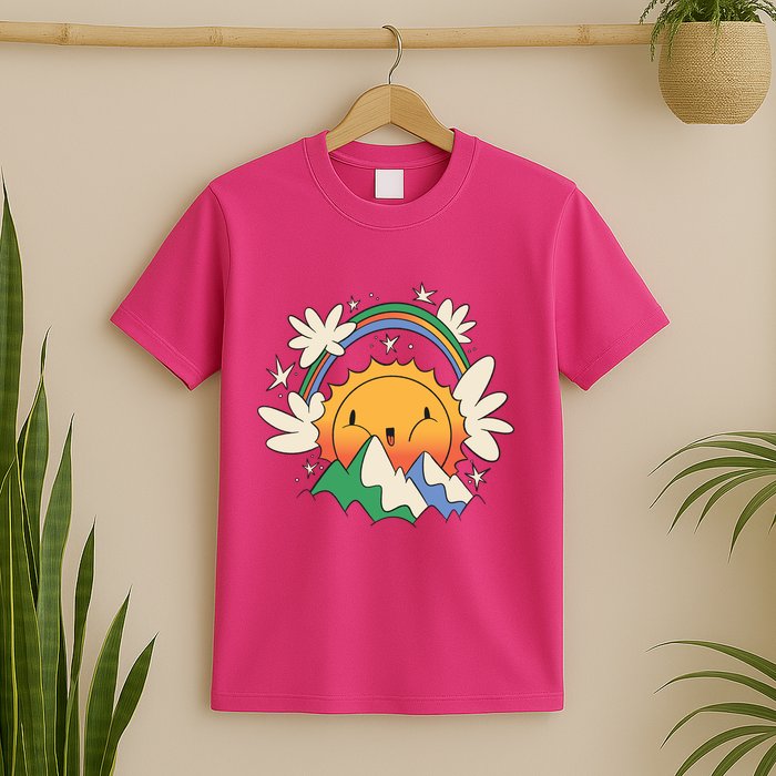 Happy Sun Mountain Rainbow T-Shirt