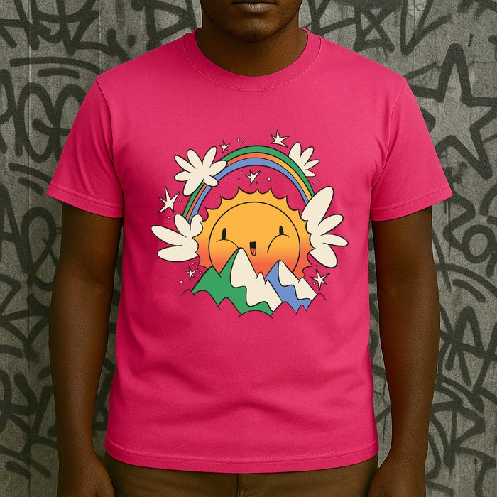 Happy Sun Mountain Rainbow T-Shirt