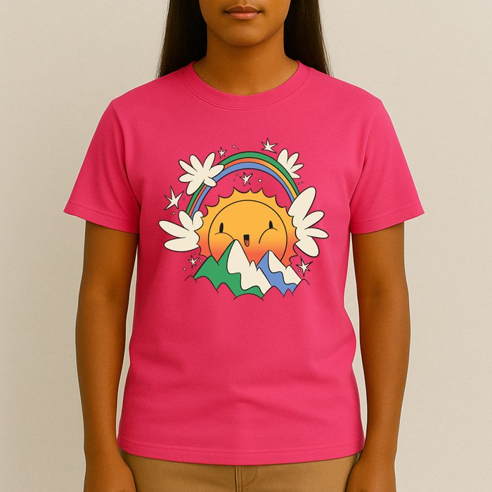 Happy Sun Mountain Rainbow T-Shirt