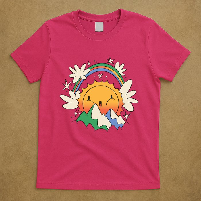 Happy Sun Mountain Rainbow T-Shirt