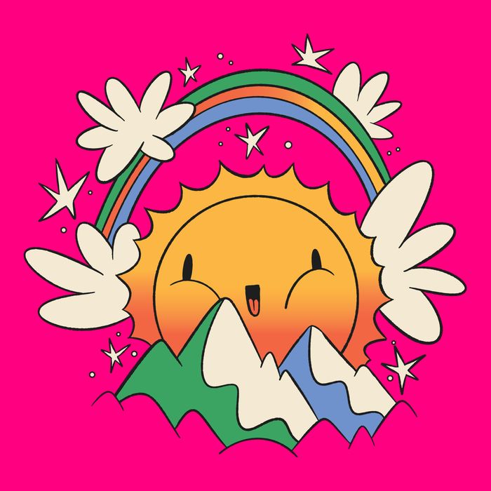 Happy Sun Mountain Rainbow T-Shirt