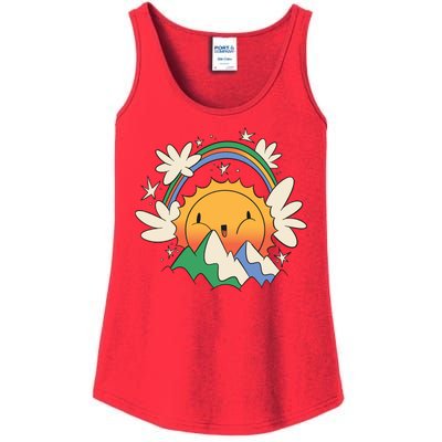 Happy Sun Mountain Rainbow Ladies Essential Tank