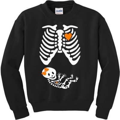 Halloween Skeleton Maternity Couples Pregnancy Announcement Kids Sweatshirt