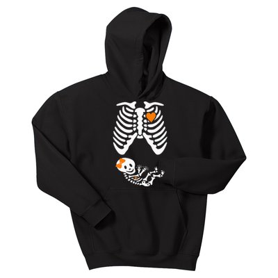 Halloween Skeleton Maternity Couples Pregnancy Announcement Kids Hoodie