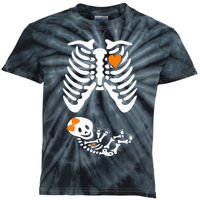 Halloween Skeleton Maternity Couples Pregnancy Announcement Kids Tie-Dye T-Shirt