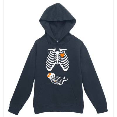 Halloween Skeleton Maternity Couples Pregnancy Announcement Urban Pullover Hoodie