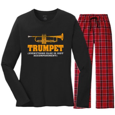 High School Marching Band Brass Horn Perfect Women's Long Sleeve Flannel Pajama Set 