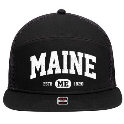 Home State Maine Established 7 Panel Mesh Trucker Snapback Hat