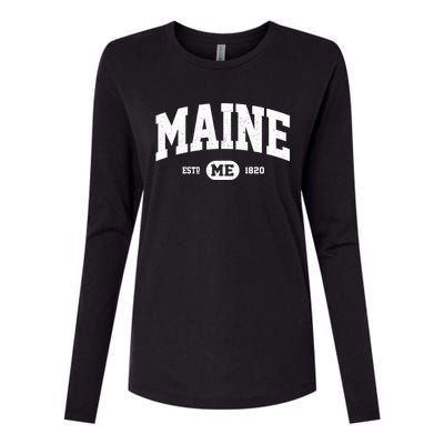 Home State Maine Established Womens Cotton Relaxed Long Sleeve T-Shirt