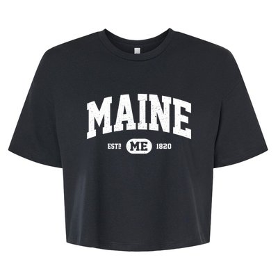 Home State Maine Established Bella+Canvas Jersey Crop Tee