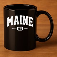 Home State Maine Established 11oz C Handle Ceramic Mug