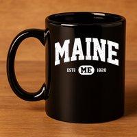 Home State Maine Established 11oz C Handle Ceramic Mug