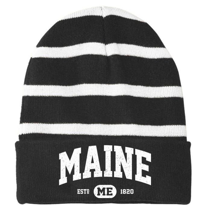 Home State Maine Established Striped Beanie with Solid Band