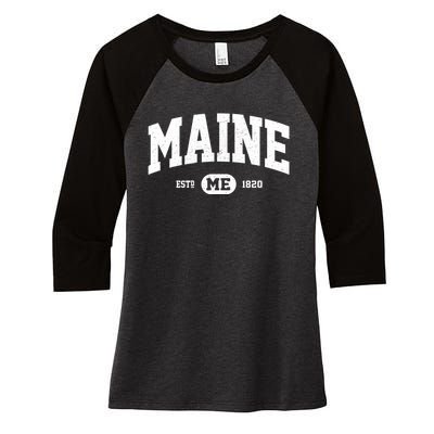 Home State Maine Established Women's Tri-Blend 3/4-Sleeve Raglan Shirt