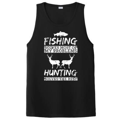 Hunting Solves Most Of My Problems Fishing The Rest Funny PosiCharge Competitor Tank