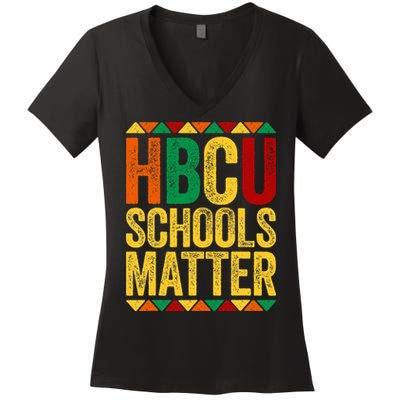 HBCU Schools Matter  Historical Black College Alumni  Women's V-Neck T-Shirt