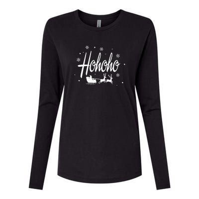 Hohoho Santa | Merry Christmas Womens Cotton Relaxed Long Sleeve T-Shirt