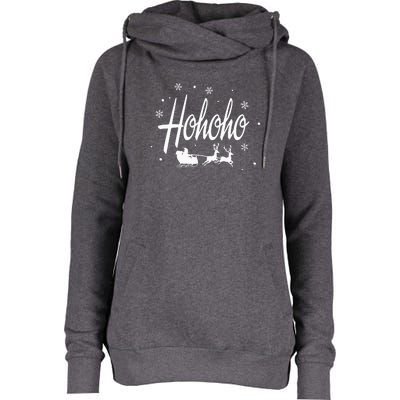 Hohoho Santa | Merry Christmas Womens Funnel Neck Pullover Hood