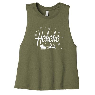 Hohoho Santa | Merry Christmas Women's Racerback Cropped Tank