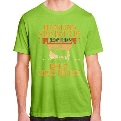 Hunting Solves Most Of My Problems Beer Deer Hunting Gift Adult ChromaSoft Performance T-Shirt