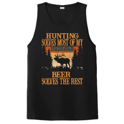 Hunting Solves Most Of My Problems Beer Deer Hunting Gift PosiCharge Competitor Tank