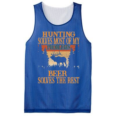 Hunting Solves Most Of My Problems Beer Deer Hunting Gift Mesh Reversible Basketball Jersey Tank