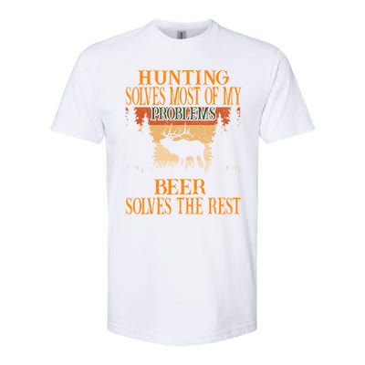 Hunting Solves Most Of My Problems Beer Deer Hunting Gift Softstyle CVC T-Shirt