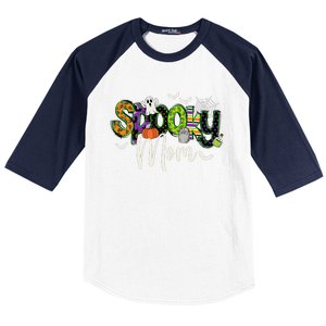 Halloween Spooky Mama Matching Family Baseball Sleeve Shirt