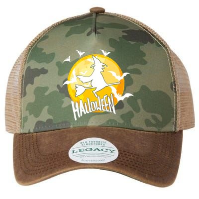 Halloween Spooky Moon Flying Witch Legacy Tie Dye Trucker Hat