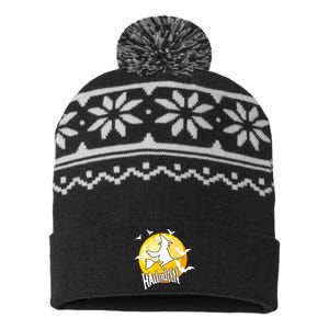 Halloween Spooky Moon Flying Witch USA-Made Snowflake Beanie