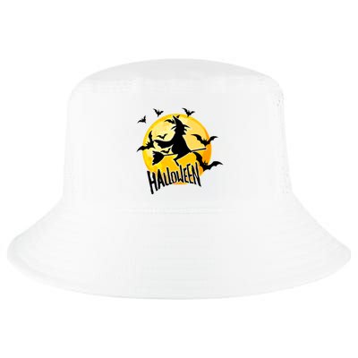 Halloween Spooky Moon Flying Witch Cool Comfort Performance Bucket Hat