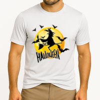 Halloween Spooky Moon Flying Witch Cooling Performance Crew T-Shirt