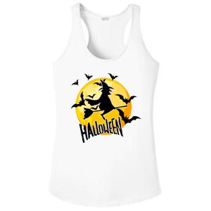 Halloween Spooky Moon Flying Witch Ladies PosiCharge Competitor Racerback Tank