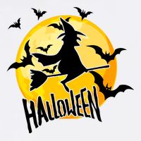 Halloween Spooky Moon Flying Witch Premium T-Shirt