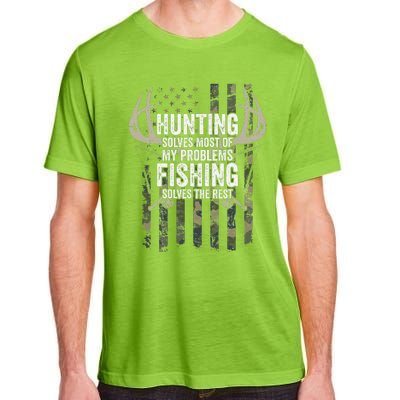 Hunting Solves Most Of My Problems Fishing The Rest Funny Adult ChromaSoft Performance T-Shirt